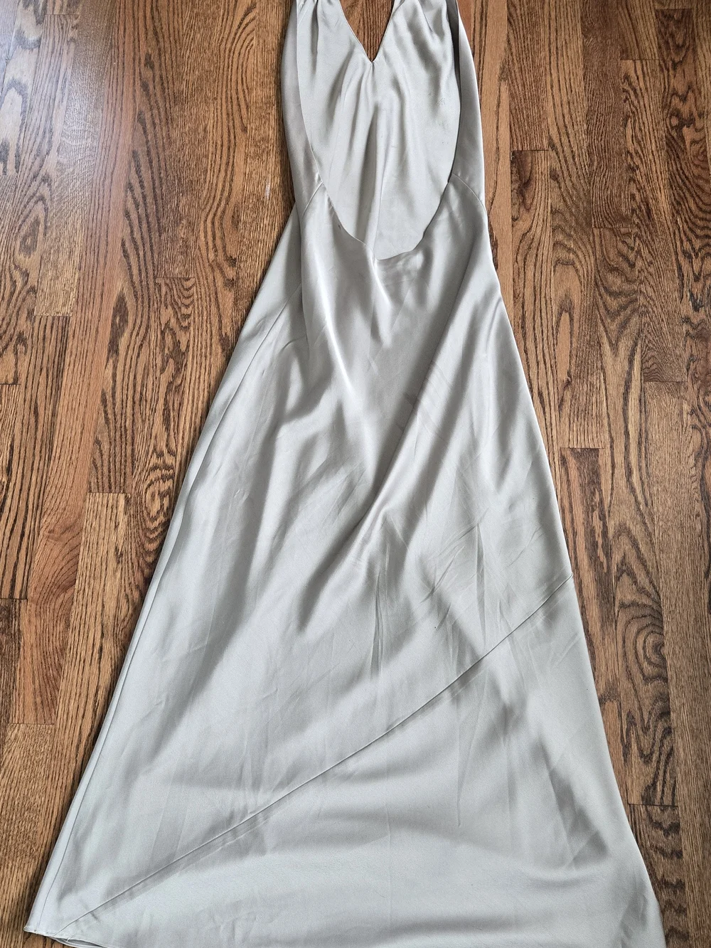 Show Me Your MuMu - Jasmine Halter Maxi Dress Moss Green Luxe Satin Women's - Picture 13 of 16